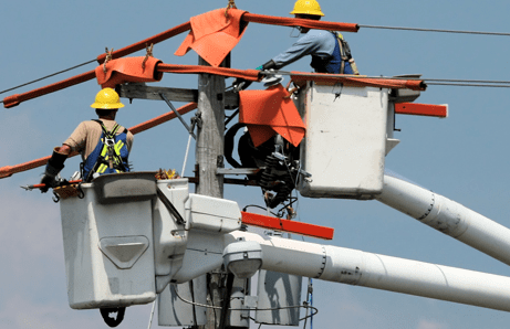 Utility Workers with buckets and accessories