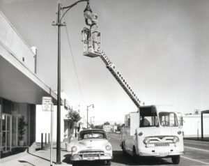 historic picture of aerial lift