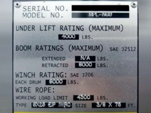 Boom ID Plate